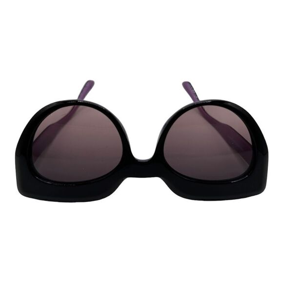 Plastic cat eye sunglasses black & purple frame - Picture 7 of 11